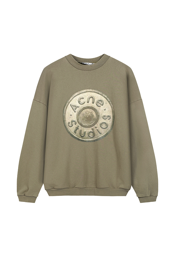 Acne Studios 218 AC Buckle LOGO Print Collar Military Green S-XL 3057#