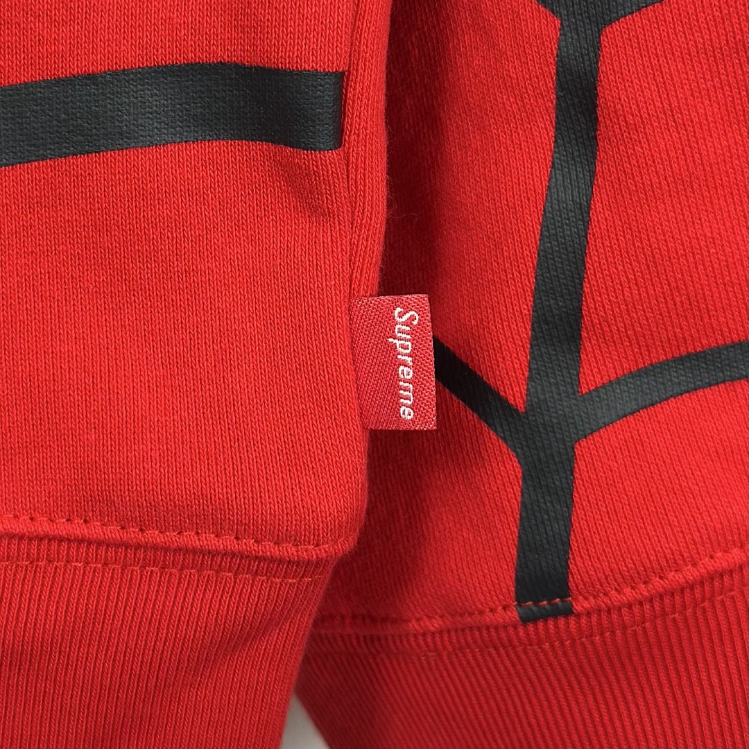 Sp5der 438 VANSON SPIDER-MAN Collab SS26 ZIP UP HOODED Thin Velvet Black Red S-XL - Image 23