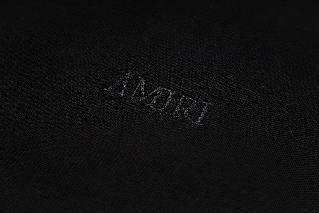 AMIRI 118 Wide Version Model Logo Embroidered Short Sleeve T Black Grey Cream Apricot S M L XL 9941# - Image 7