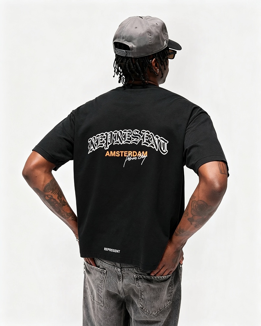 Represent 128 REPRESENT Print Short Sleeve T : S M-L XL (Black) - Image 16