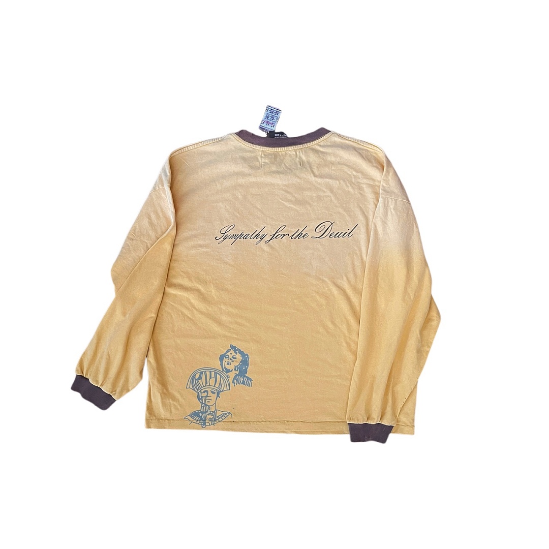 Unbranded 138 Paly Hollywood × Rolling Stones《Beggars Banquet》 Collab Long Sleeve T : Yellow S M L - Image 4