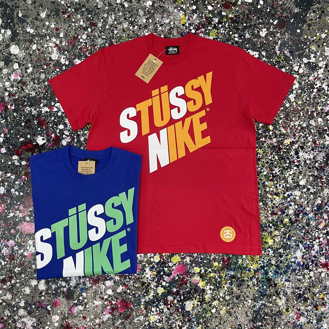 Stussy 108 Stussy Nike Collab Short Sleeve T : Red Blue S M L XL XXL