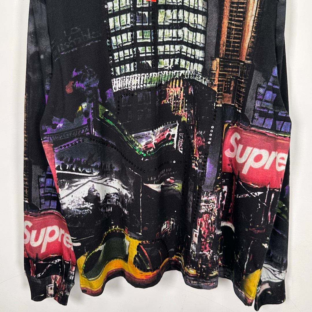 Supreme 298 SS25 SKYLINE SEQUIN L/S TOP Sky Stitching Long Sleeve Black Blue S-XL - Image 20