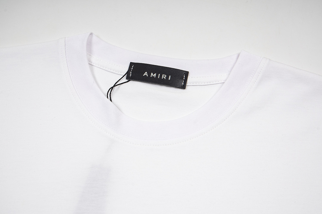 AMIRI 118 Wide Version Model Short Sleeve T Logo Embroidered High Wind Black White S M L XL 9906# - Image 14
