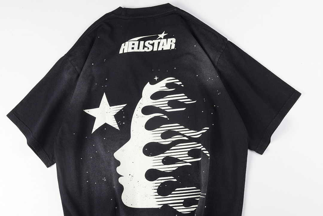 Hellstar 168 HELLSTAR STUDIOS Small Diamond Water Solid Cotton Short Sleeve Black S-XL - Image 5