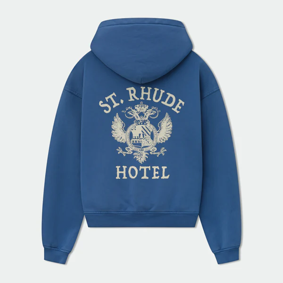 On Running ON SALE118 ST. RHUDE SEAL HOODIE Big Classic Print Short Wide BOXY Version Model : Blue S M L - Image 15
