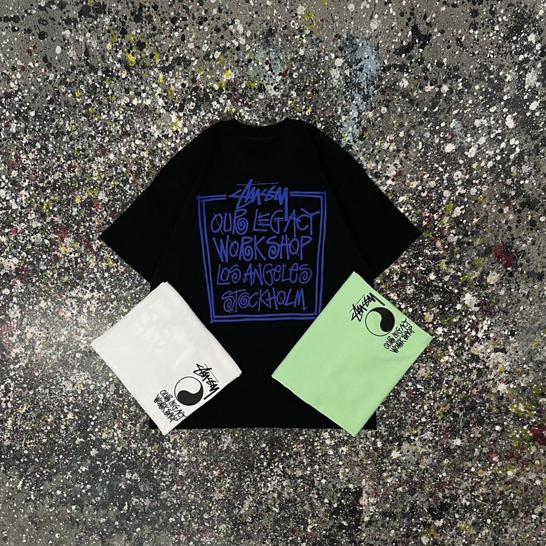 Stussy 108 Stu Short Sleeve T : Black White Green S M L XL XXL