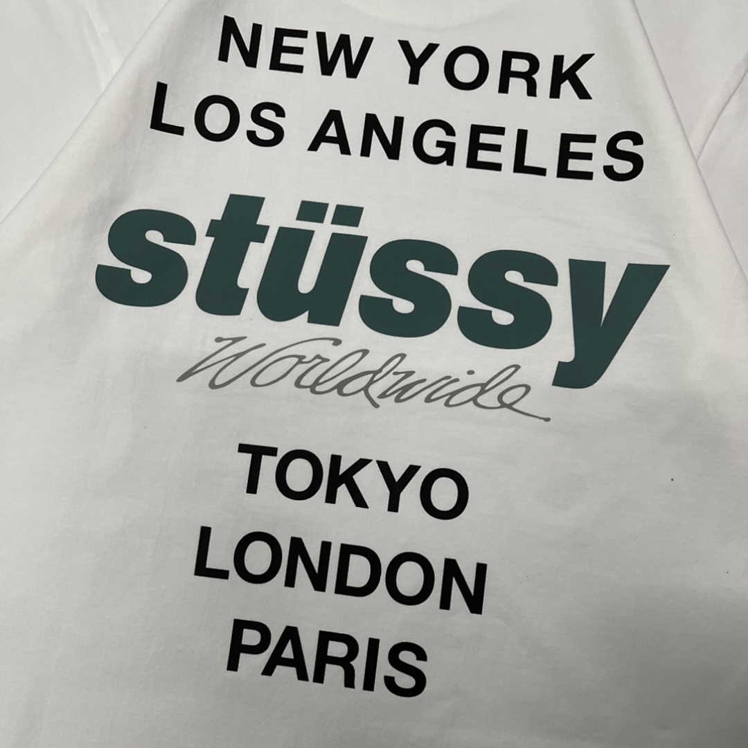 Stussy 108 Stussy City LOGO Short Sleeve T : Black White S Ｍ L XL - Image 11