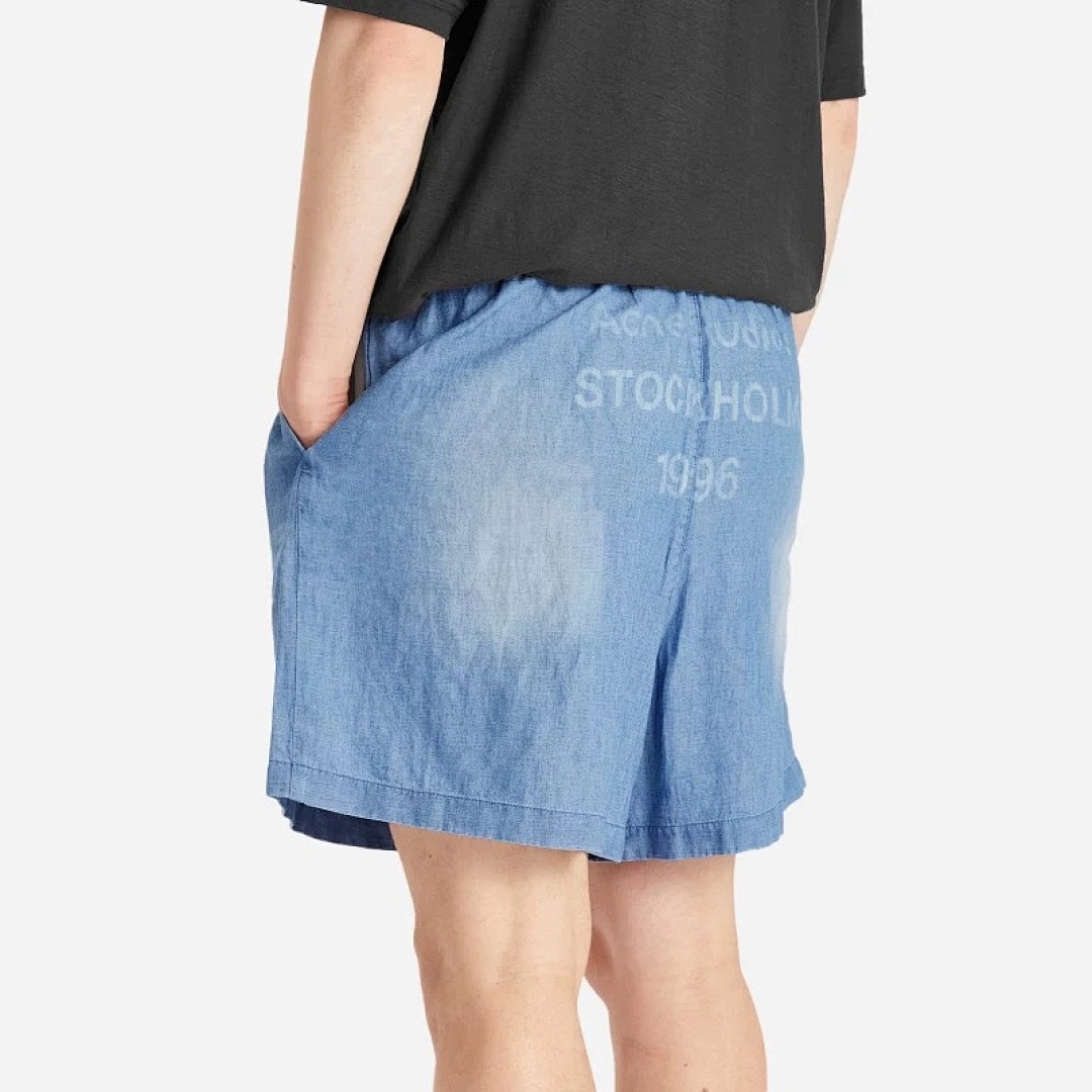 Acne Studios 168 AC LOGO Short Water Blue S-XL 7604# - Image 26