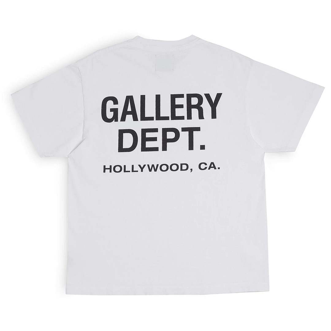 Gallery Dept 98 Gallery Dept. Classic Souvenir Tee LOGO Print Collar Short Sleeve T Black Grey White Cream Apricot Sky Blue Fruit Green Dark S M L - Image 11