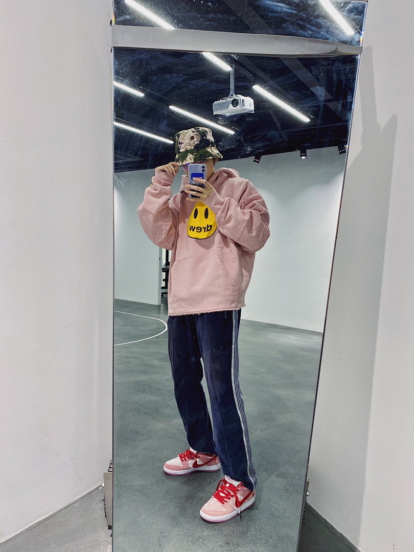 Off-White 218 Drew House 21Ss Mascot Deconstructed Hoodie Black Off White Pink S M L - Image 29