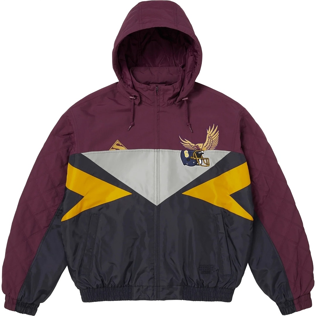 Supreme 598 MM6 SS26 WEEK4 Split Stadium Jacket Water Wind : Black / Navy S–XL - Image 6