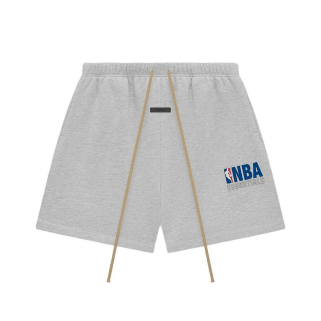 Essentials 178 Essx NBA Collab FW24 Sweatshorts Label Lace Up Short : Light Mist Grey Black :S-XL - Image 10