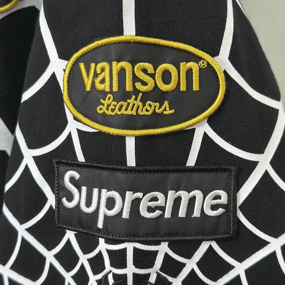 Sp5der 438 VANSON SPIDER-MAN Collab SS26 ZIP UP HOODED Thin Velvet Black Red S-XL - Image 15