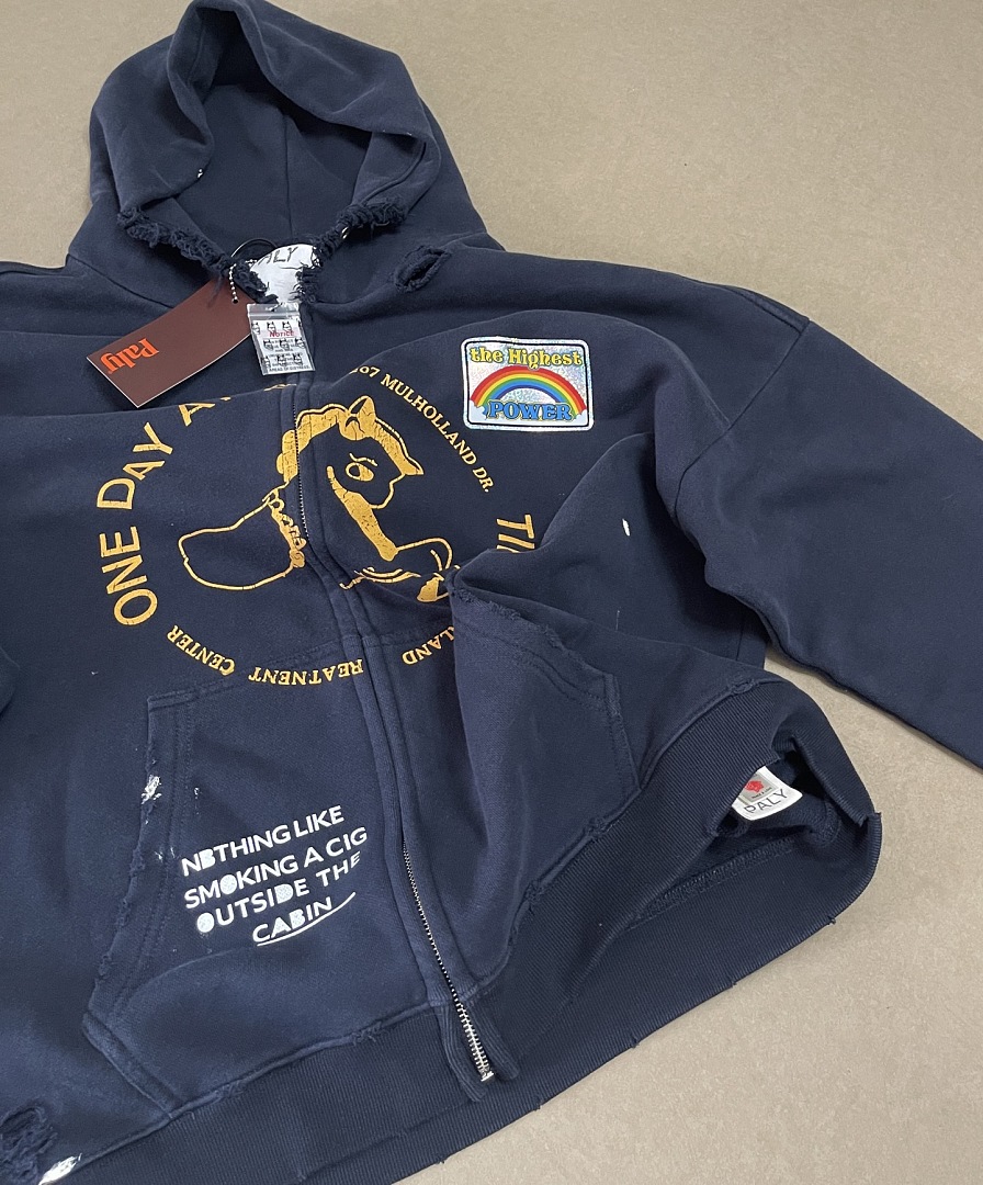 Unbranded 268 Paly Hollywood Treatment Center Zip Hooded Sweatshirt NAVY : S M L - Image 7