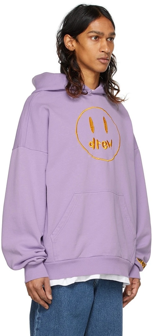 Drew House 228 DREW HOUSE SSENSE Exclusive Painted Mascot Hoodie Collab Limited Embroidered Velvet Black Purple S M L - Image 25