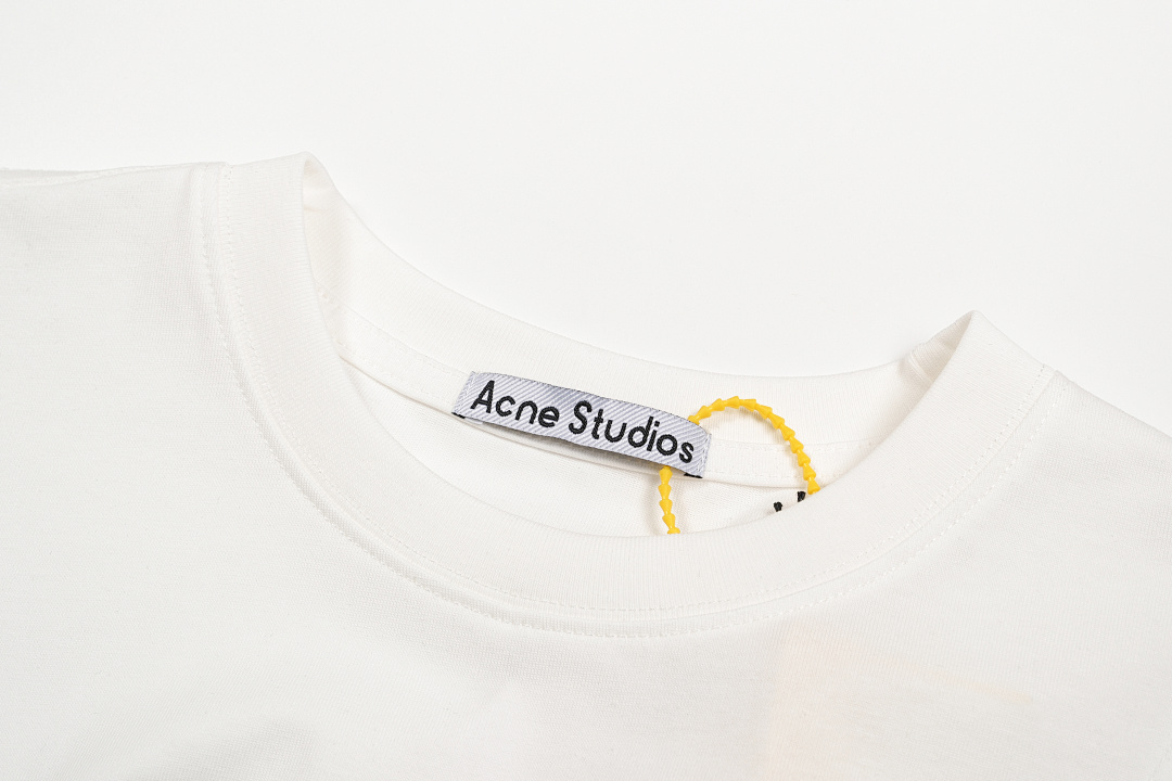 Acne Studios 128 AC Small Print Short Sleeve T White S-XL 8097# - Image 4