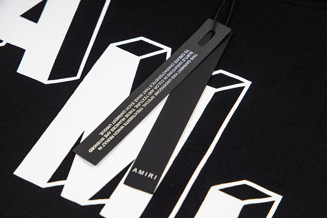 AMIRI 118 Wide Version Model Short Sleeve T Logo Print High Wind Black White S M L XL 9915# - Image 12