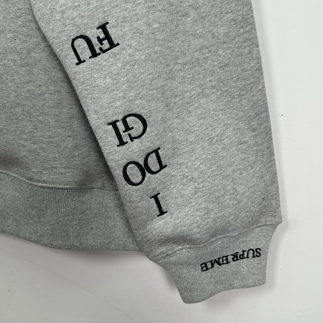 Supreme 378 FW25 IDGAF ZIP UP HOODED Embroidered (Black Grey) - Image 19
