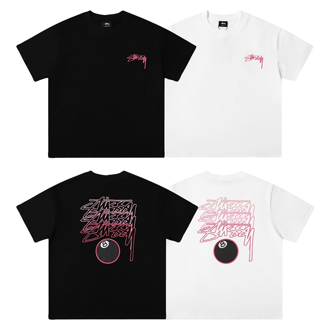 Stussy 98 Stu New Shadow Black ⑧ Print Short Sleeve : White S M L XL X214# - Image 3