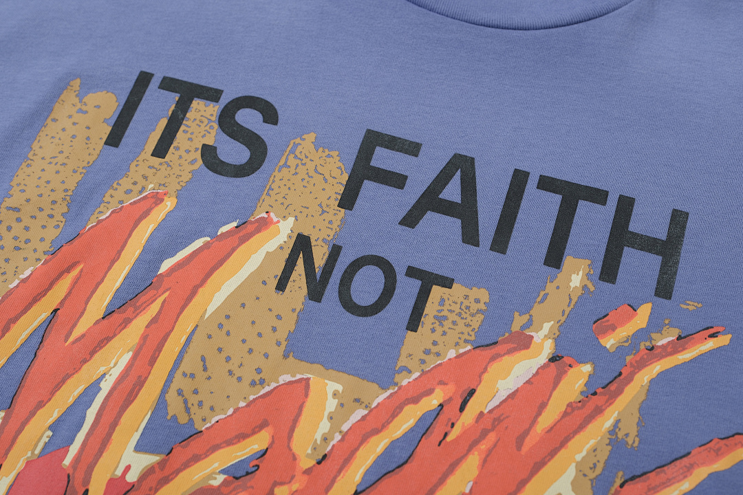 Unbranded 128 RRR 123 ITS FAITH NOT MAGIC TEE Water GYM Print Short Sleeve T Purple Blue Apricot 1 2 3 8004# - Image 7