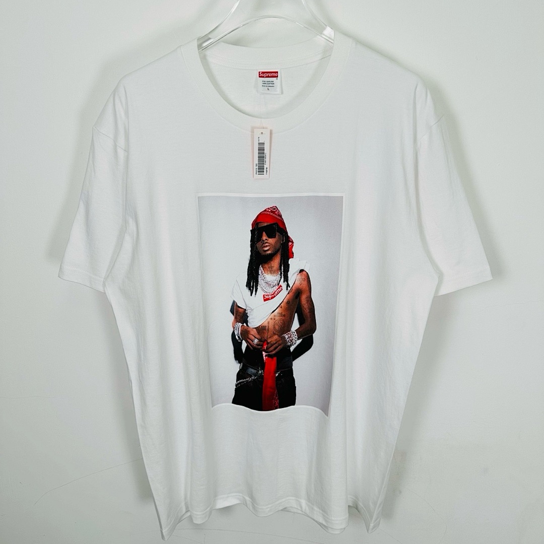 Supreme 138 Khaki T FW25 PLAYBOI CARTI PHOTO TEE Patch Print Short Sleeve Black White S-XL - Image 4