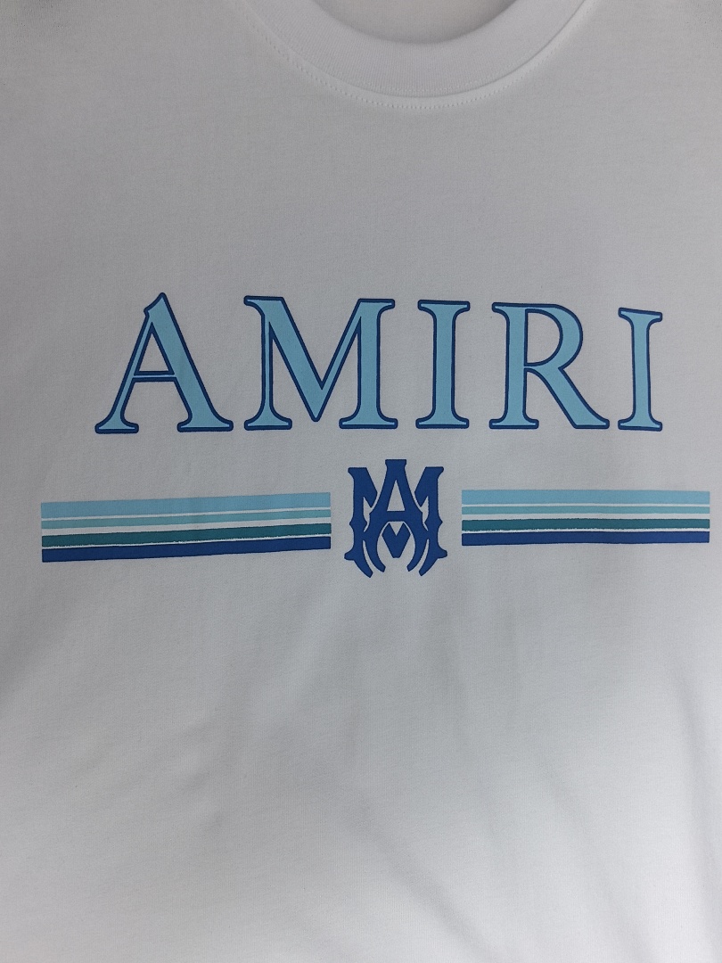 AMIRI 118 Wide Version Model Short Sleeve T Logo Print High Wind Black White S M L XL 9903# - Image 29