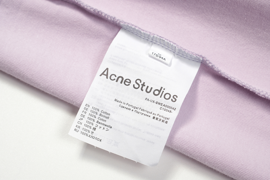 Acne Studios 118 AC LOGO Print Short Sleeve T Pink Floral Grey Black White Red Olive Green Dark Blue Spring Purple S-XL 8026# - Image 49