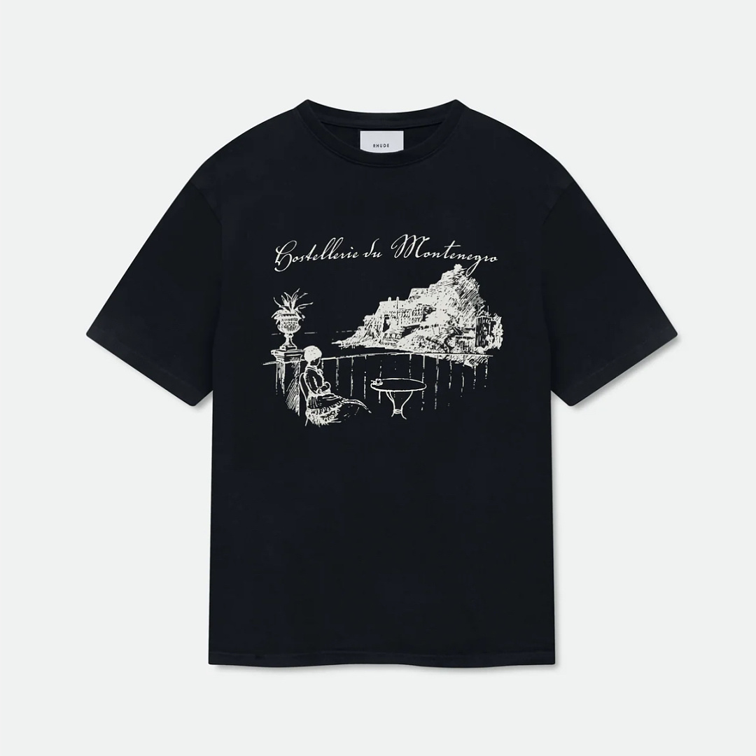 Unbranded 118 RHUD Montenegro Monda Wind Print Short Sleeve T : S M L XL (Black)