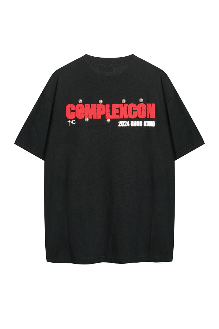Christian Louboutin 128 THUG CLUB × Complexcon Limited Exclusive Stud Short Sleeve T Black S-L 8022#