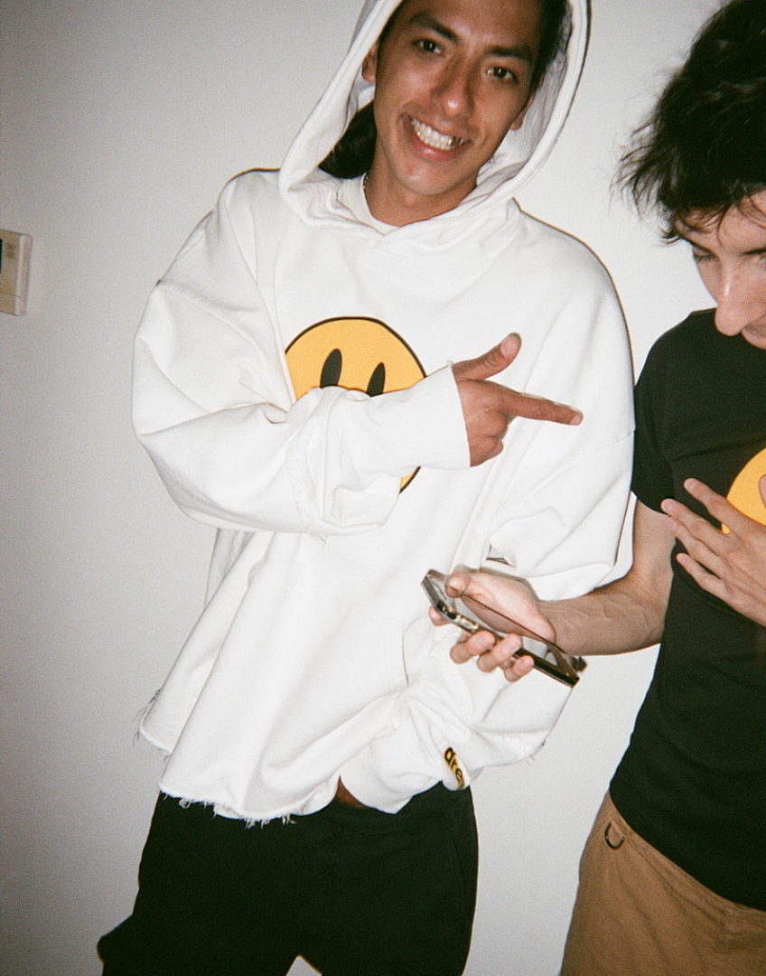 Off-White 218 Drew House 21Ss Mascot Deconstructed Hoodie Black Off White Pink S M L - Image 42