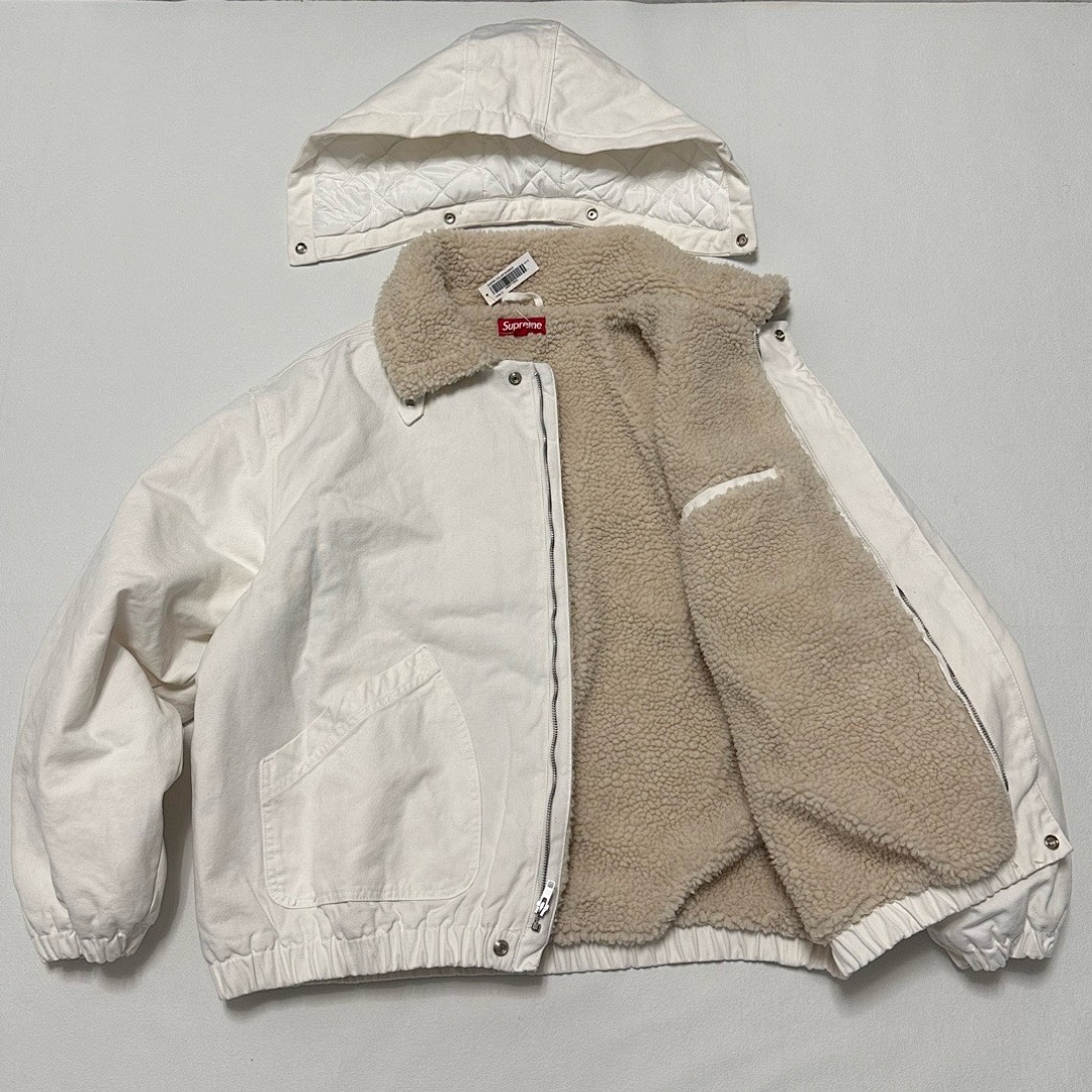 Supreme 598 24Fw Faux Shearling Lined Bomber Jacket Velvet Black White Water Blue S-XL - Image 26