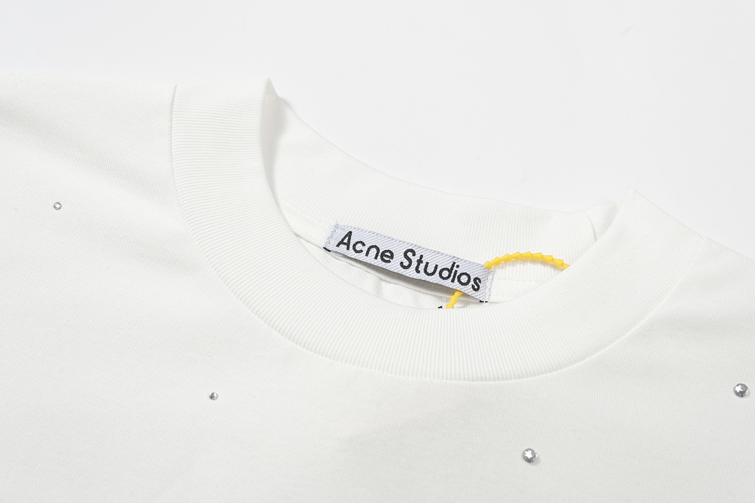Acne Studios 158 AC Limited Exclusive Rhinestone LOGO Long Sleeve T Pink Black White Mountain Blue S-XL 8206# - Image 38