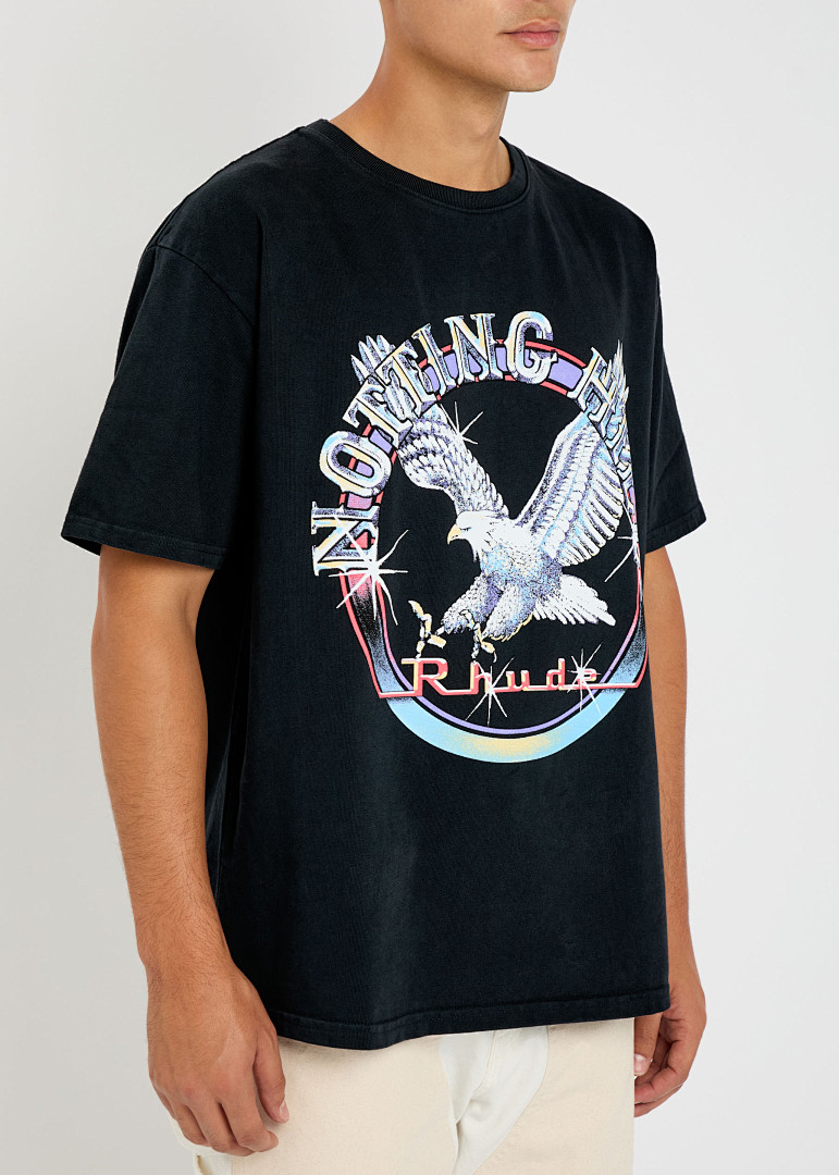 On Running ON SALE58 RHUD Notting Hill Eagle Logo-Print Cotton-Jersey Print Collar Short Sleeve T : Black Apricot S M L - Image 10