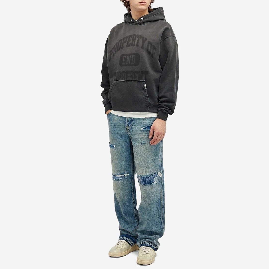 Represent 228 END. X Represent Property Of Hoodie Collab Limited Exclusive Washed Logo Print : Black S M L - Image 4