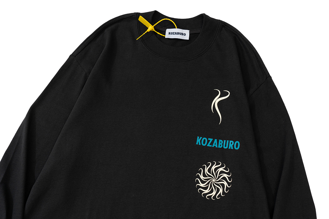 Off-White 108 Kozaburo Triple Wind Print Long Sleeve T Blue Light Black Off White S-XL 3231# - Image 5