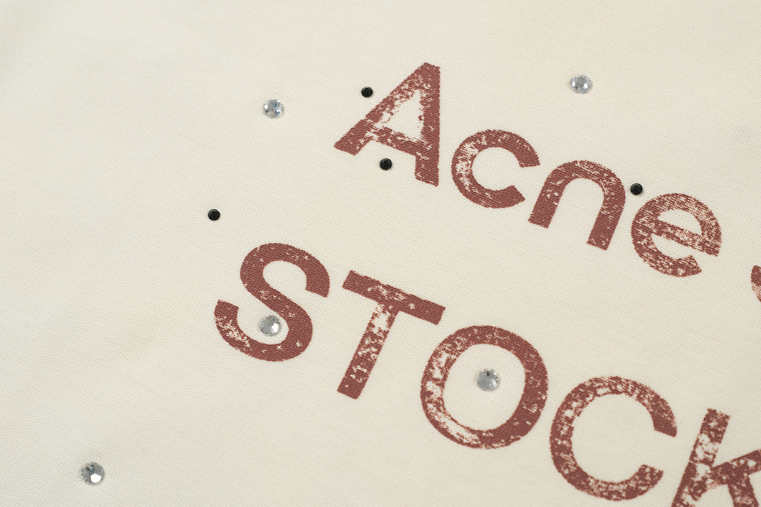 Acne Studios 138 AC Diamond LOGO Print Short Sleeve T White Grey Pink S-XL 8056# - Image 26