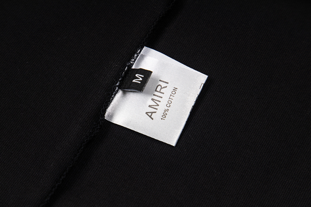 AMIRI 118 Wide Version Model Short Sleeve T Logo Embroidered High Wind Black White S M L XL 9906# - Image 11