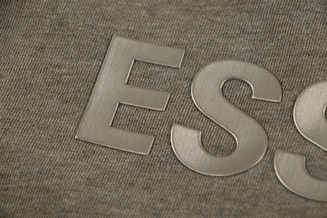 Essentials 118 SS25 Classic Hoodie Label Print Short Sleeve Silk Silver Gum : XS-XL (Grey Brown Oatmeal) - Image 60