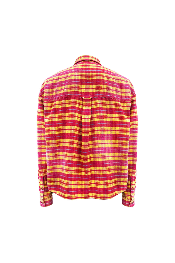 Unbranded 268 FAR FARFROMWHAT WASHED FLANNEL SHIRTS Water Ink Red Yellow S-L 3270# - Image 21