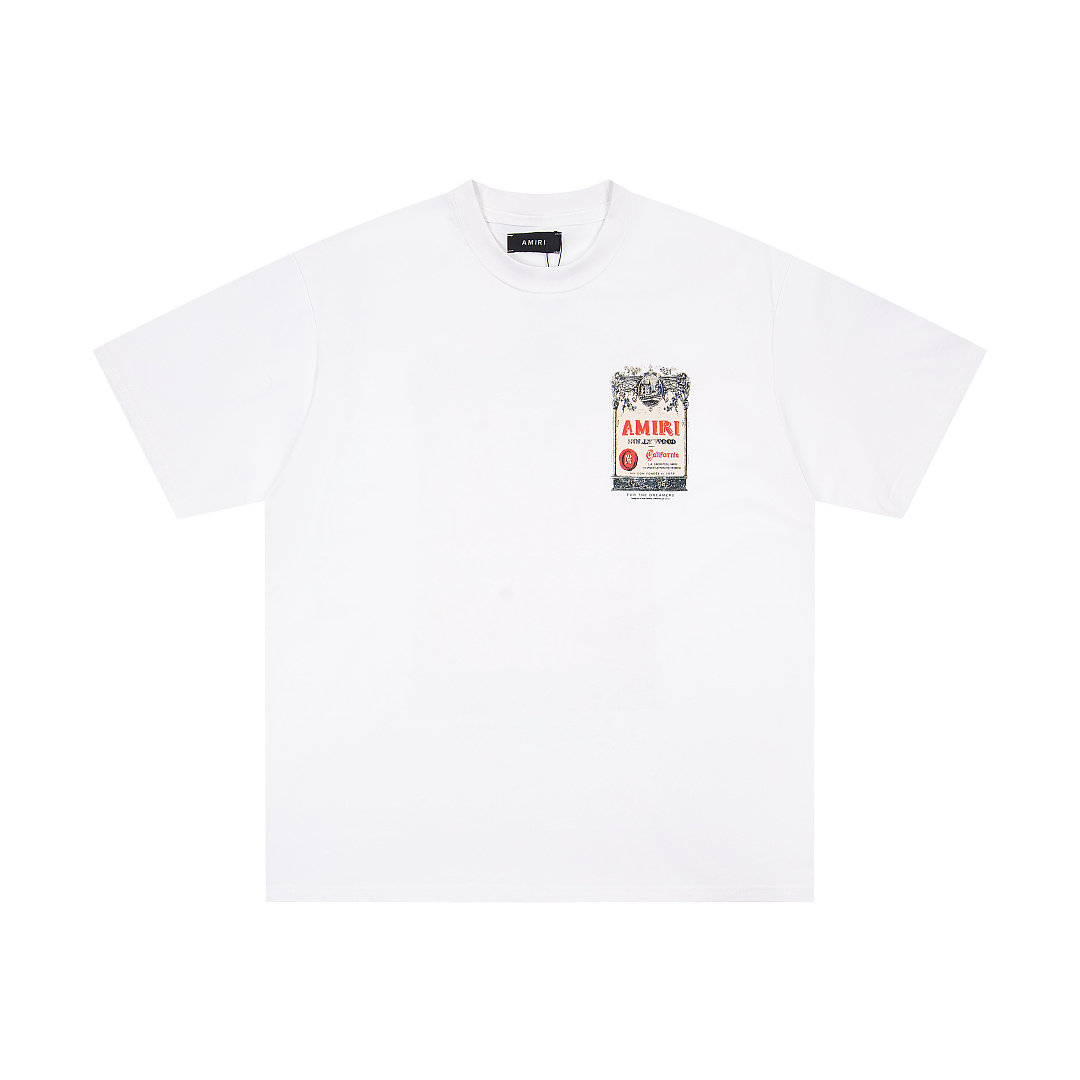 AMIRI 128 Logo 1976 Print Short Sleeve T Water Black White 9940# - Image 13