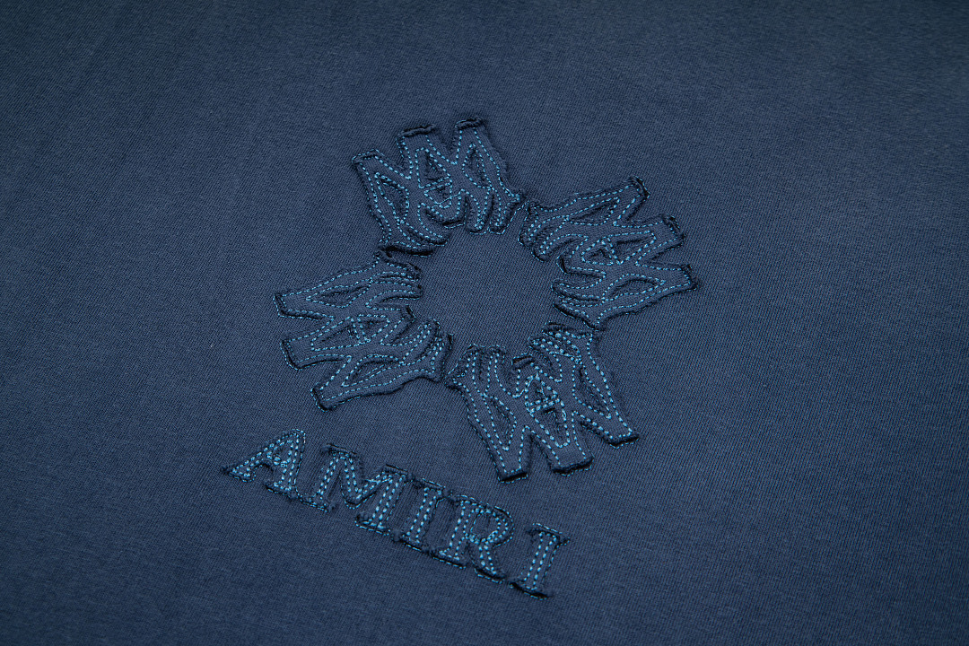 AMIRI 138 Logo Floral Short Sleeve T Water Black Blue S M L XL 9939# - Image 7