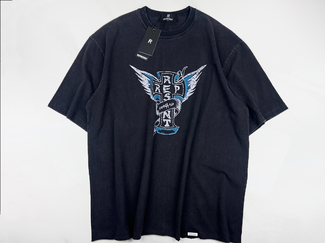 Off-White 128 REPRESENT New High Mens Womens Top Water Wide Short Sleeve T :S M L XL : Off (White) - Image 4