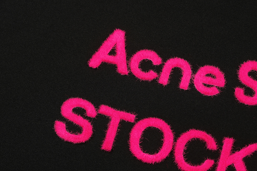 Acne Studios 148 AC Velvet LOGO Long Sleeve T Black White S-XL 8266# - Image 7
