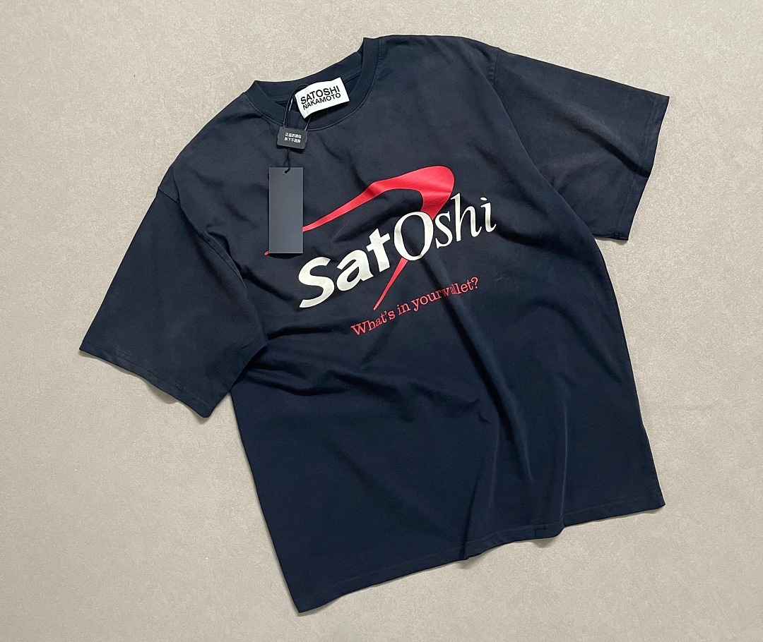 Unbranded 128 Satoshi Nakamoto Vintage Tee T Washed Black S M L - Image 14