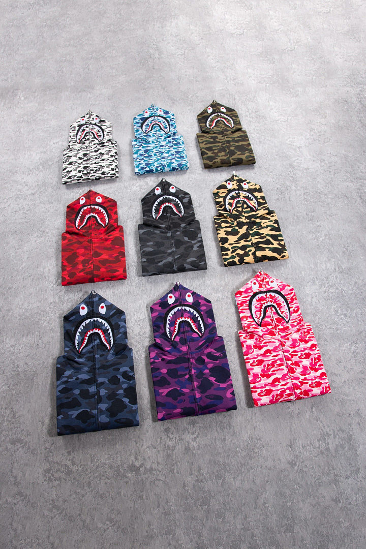 Bape 438 : Green Camo Red Yellow Purple Pink Blue Grey White Black S-XL