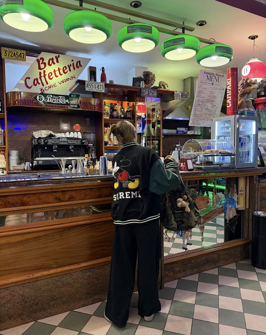 Supreme 568 NUMBER INE Cream Classic Collab MICKEY VARSITY JACKET / Red Black S (N) - Image 48