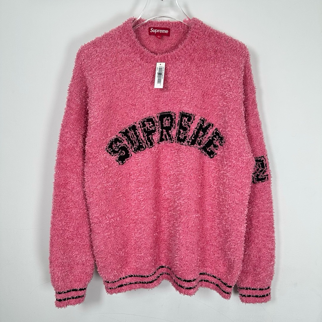 Supreme 368 SS25 TEXTURED ARC SWEATER Fleece Velvet Black Apricot Pink S-XL - Image 17