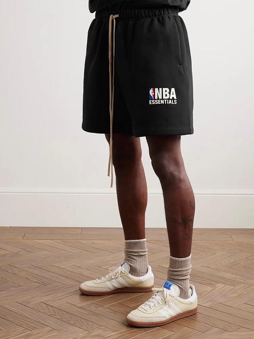 Essentials 178 Essx NBA Collab FW24 Sweatshorts Label Lace Up Short : Light Mist Grey Black :S-XL - Image 28