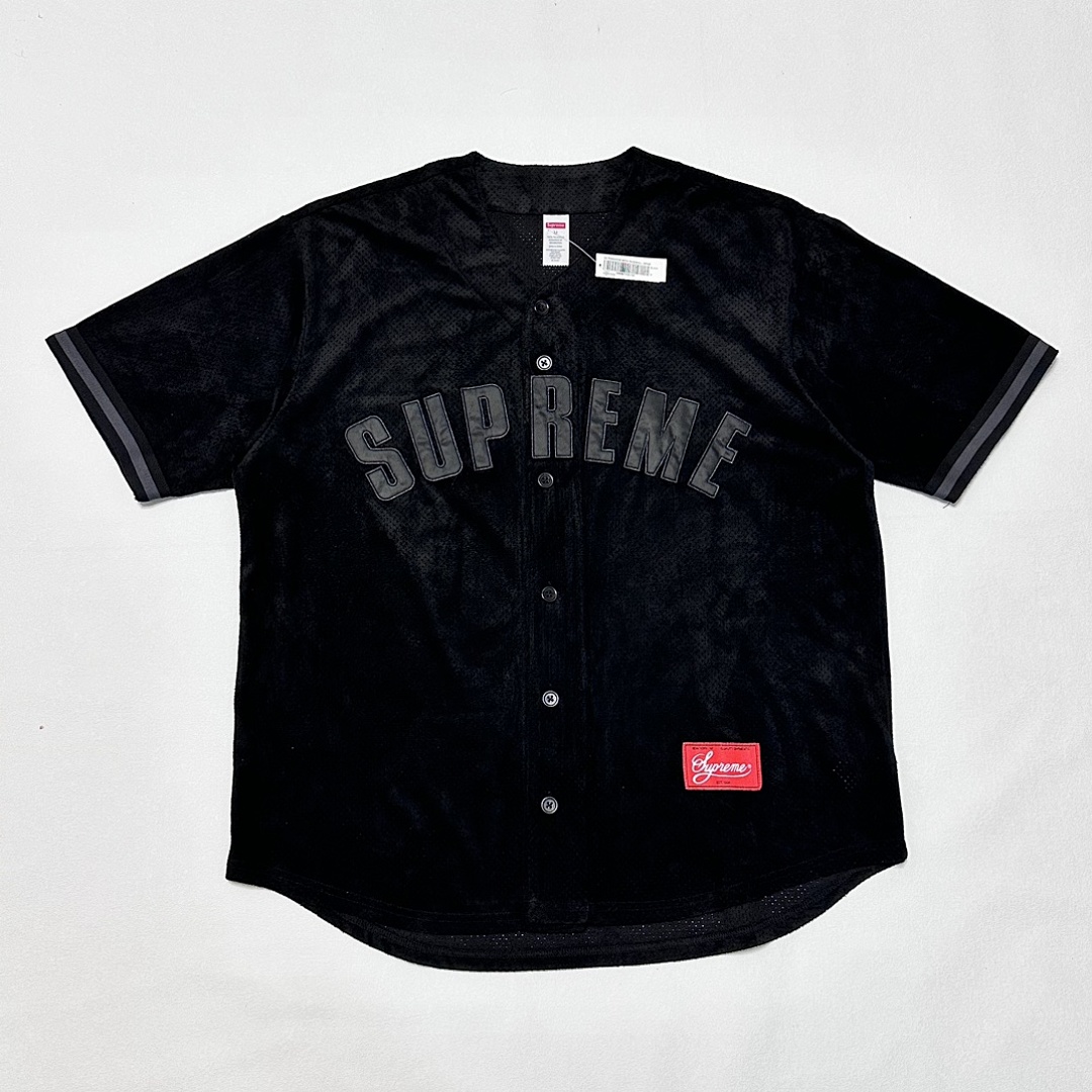 Puma 258 24SS ULTRASUEDE MESH BASEBALL JERSEY/SHOPT Suede Short Sleeve Black Light Grey Navy S M L - Image 7